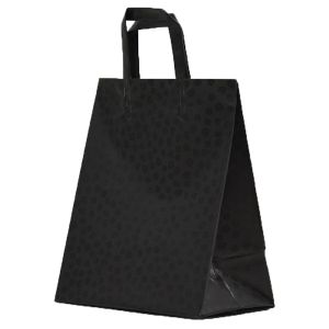 Black Mosaic, Pattern Frosted Shoppers with Handles, 8" x 5" x 10" x 5"