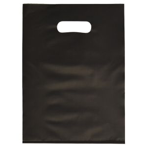 Black, Frosted Merchandise Bags, 9" x 12"