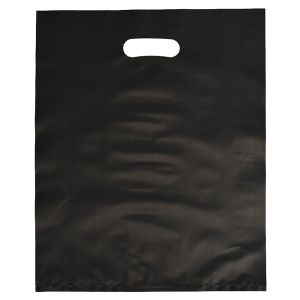 Black, Frosted Merchandise Bags, 12" x 15"