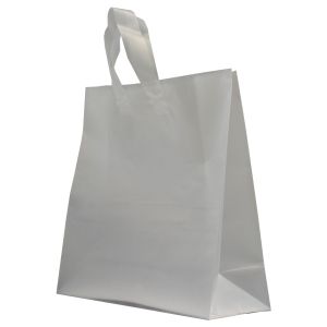 Clear Frosted Shoppers with Loop Handles, 16" x 6" x 16" x 6"