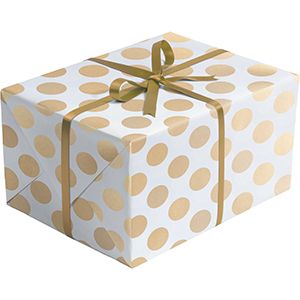 Double Sided Gift Wrap, Gold & Silver Dots