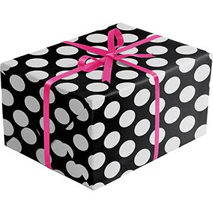 Double Sided Gift Wrap, Black & Silver