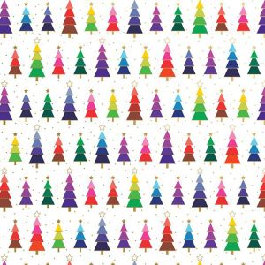 Rainbow Trees, Christmas Patterns Gift Wrap