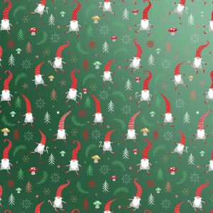 Gnome for Christmas, Christmas Patterns Gift Wrap