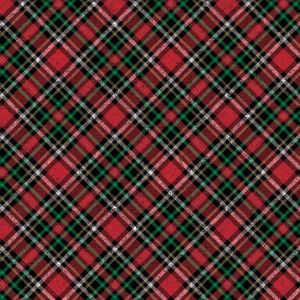 Red Gold Holographic Plaid, Christmas Patterns Gift Wrap