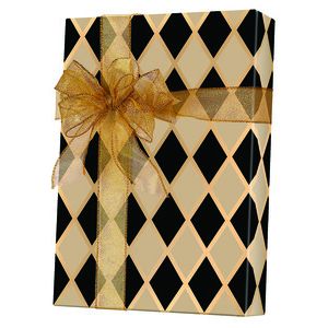 Masculine Gift Wrap, Black Diamonds Kraft