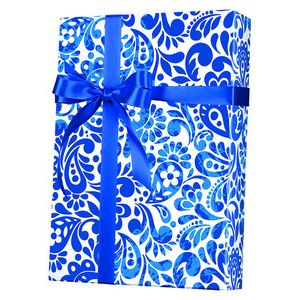 Feminine & Floral Gift Wrap, Batik Scroll