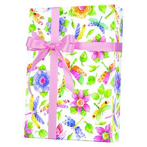 Feminine & Floral Gift Wrap, Damselfly