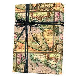 Masculine Gift Wrap, World Map