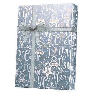 Scripted Holiday, Christmas Ornament Gift Wrap