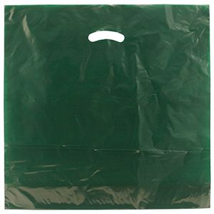 Dark Green, Gloss Christmas Plastic Merchandise Bags, 24" x 24" + 5"