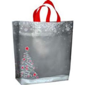 Winter (Fold over Top), Printed Plastic Holiday Bags, 12" x 11" + 3"
