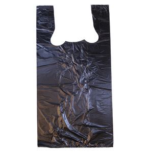 Black T-Shirt Bags, 11.5" x 6.5" x 21"