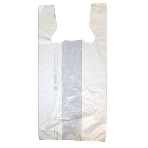 White T-Shirt Bags, 11.5" x 6.5" x 21"