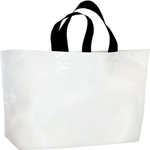 White, Ameritote Soft Loop Carryout Bags