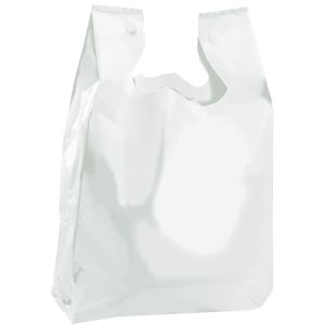 T Shirt Bag, White, 11.5" x 6.5" x 21.5"