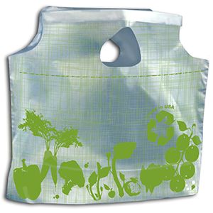 Grab and Go Bag, Vegetable Print, Green, 11" x 10" + 3.5"