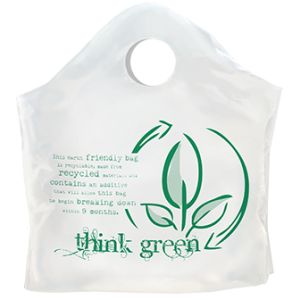 Superwave Carryout Bags, 'Think Green' White, 1.5 Mil, 19" x 18" + 9.5"