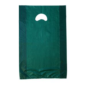 Dark Green, Plastic Merchandise Bags, 12" x 3" x 18"