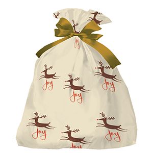 Joy' Printed Plastic Holiday Bags, 24" x 42" + 6"