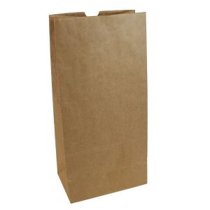 #25 Brown paper grocery bags, 8.27" x 5.27" x 18.11"