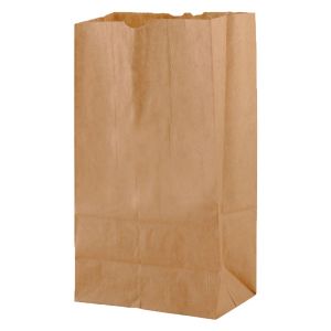 #6 Brown recycled paper grocery bags, 6" x 3-5/8" x 11-1/16"