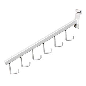 16" White, Gridwall Waterfall with 6 Hooks 