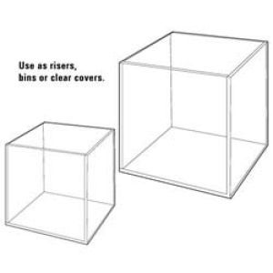 3/16" Acrylic Open Cubes, 10" x 10" x 10"
