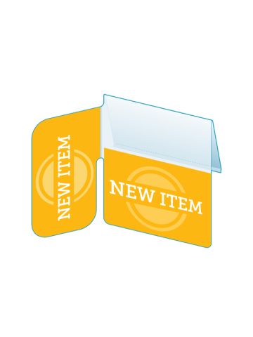 New Item Shelf Talker with Right Angle Flag, 2.5"W x 1.25"H