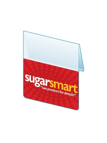 Sugar Smart Shelf Talker with Right Angle Flag, ClearVision, 2.5"W x 1.25"H