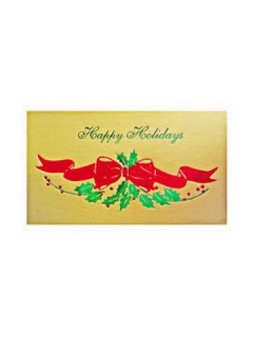 Holiday Gift Enclosure Card, Red/Green on Gold