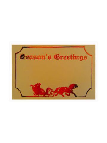Holiday Gift Enclosure Card, Red Foil on Gold