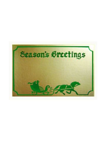 Holiday Gift Enclosure Card, Green on Gold