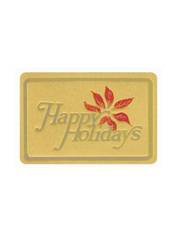 Holiday Gift Enclosure Card, Red and Gold on Gold