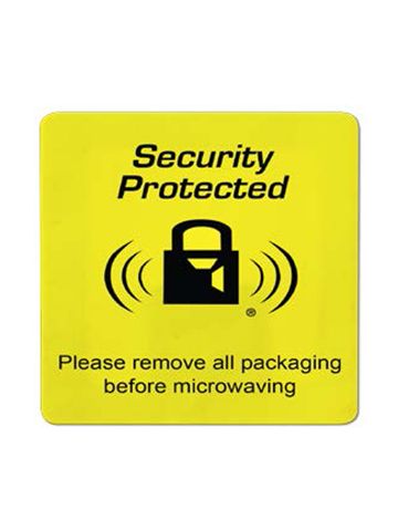 EAS labels, 4210 Yellow with Black Lock Logo