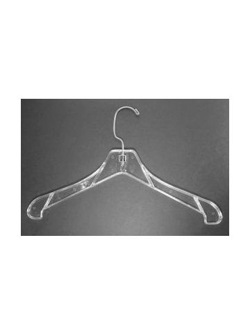 17" Clear, Heavy weight Outerwear Hangers
