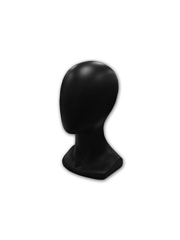 Head Female Blank Face Black, 13.5" Tall
