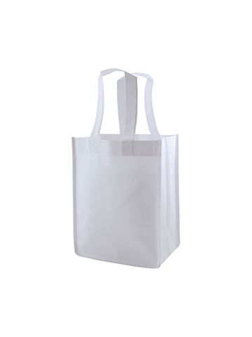 Reusable Shopping Bags, 8" x 5" x 10" x 5", White