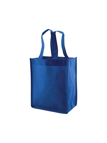 Reusable Shopping Bags, 8" x 5" x 10" x 5", Royal Blue
