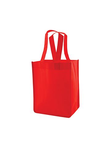 Reusable Shopping Bags, 8" x 5" x 10" x 5", Red