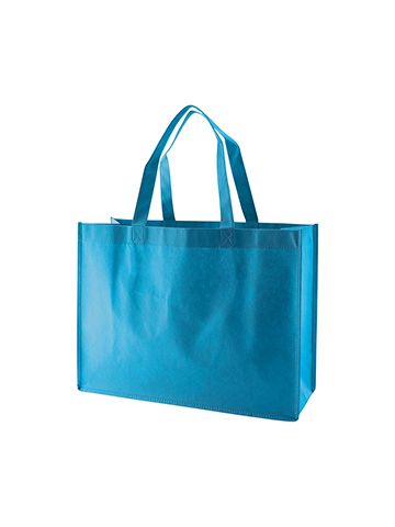 Reusable Shopping Bags, 16" x 6" x 12" x 6", Aqua Blue