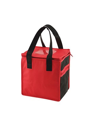 Lunch Tote Bag, 8" x 6" x 8.5" x 6", Red/Black