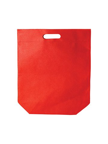 Die cut Reusable shopping bags, 15" x 18" + 4", Red