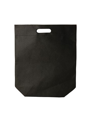 Die cut Reusable shopping bags, 15" x 18" + 4", Black