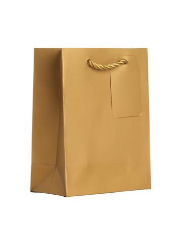 Small Tote Bag, Gold, 7.5" x 6" x 3"