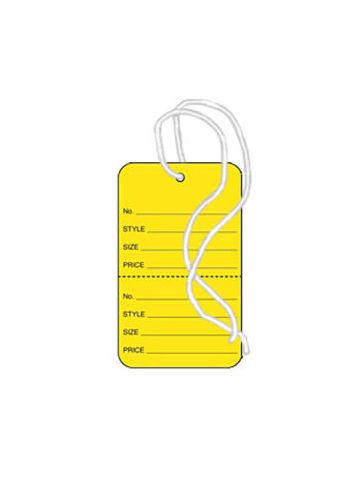 1 3/4" Yellow, Strung Apparel Colored Tags