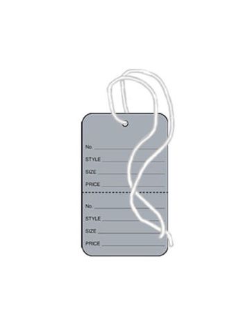 1 1/4" Gray, Strung Apparel Colored Tags