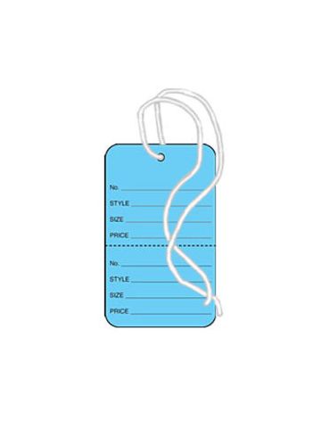1 1/4" Blue, Strung Apparel Colored Tags
