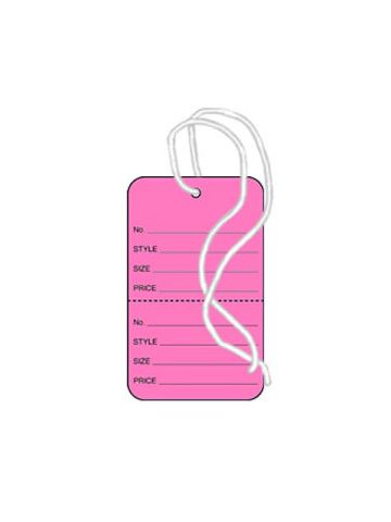 1 1/4" Pink, Strung Apparel Colored Tags