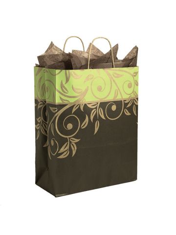 High Gloss Shopping Bags - 16 x 6 x 12, Vogue, Metallic Silver